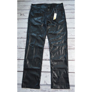 Balleay Art Faux Leather Pants‎ Women's Size Large Black New with Tags